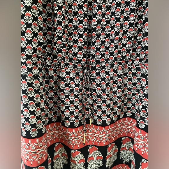 Ulla Johnson Black/orange Bazaar Silk Dress in Light Indian Floral 8/M - Picture 11 of 11